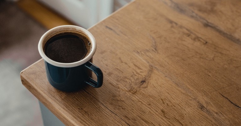 coffee on a kitchen counter