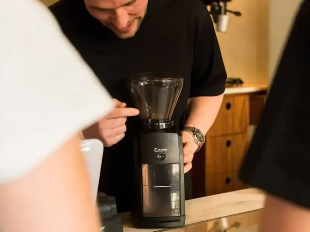 person showing baratza encore