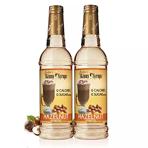 Jordan's Skinny Syrups, Hazelnut Coffee Syrup, Sugar Free, 25.4 Ounces (Pack of 2), Zero Calorie Drink Flavoring & Mixes