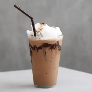 iced mocha in a tall glass