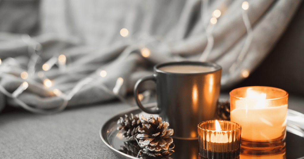 cup of coffee and candles