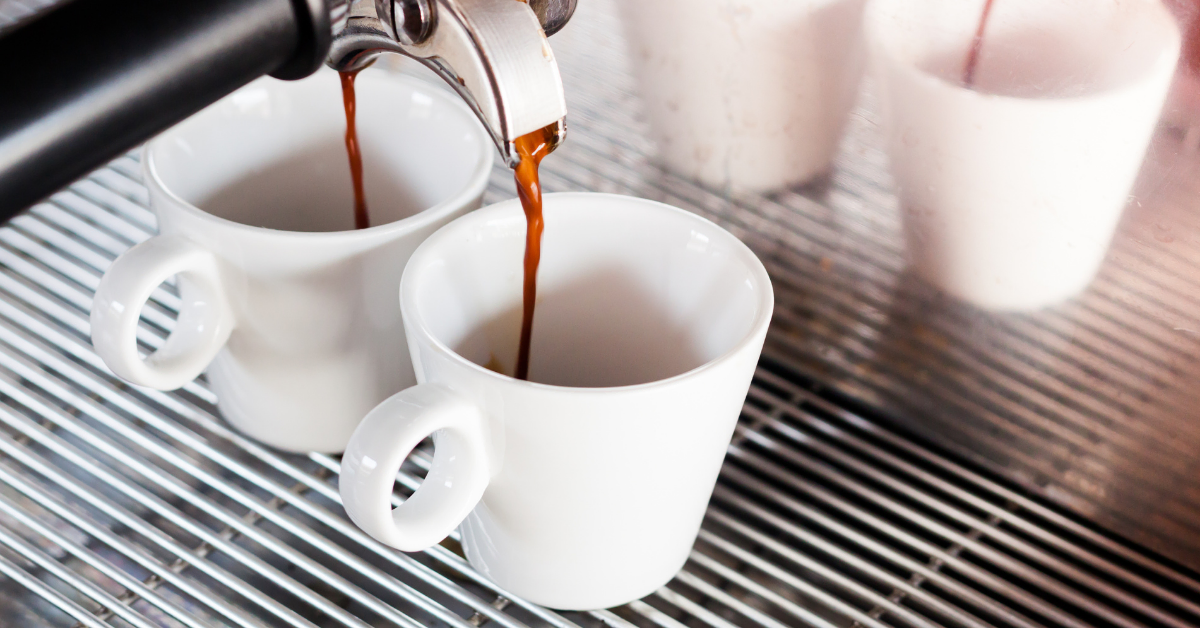 coffee pouring from espresso machine