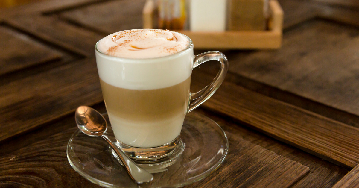 latte macchiato on a table