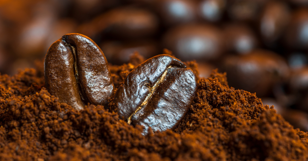 coffee beans and ground coffee