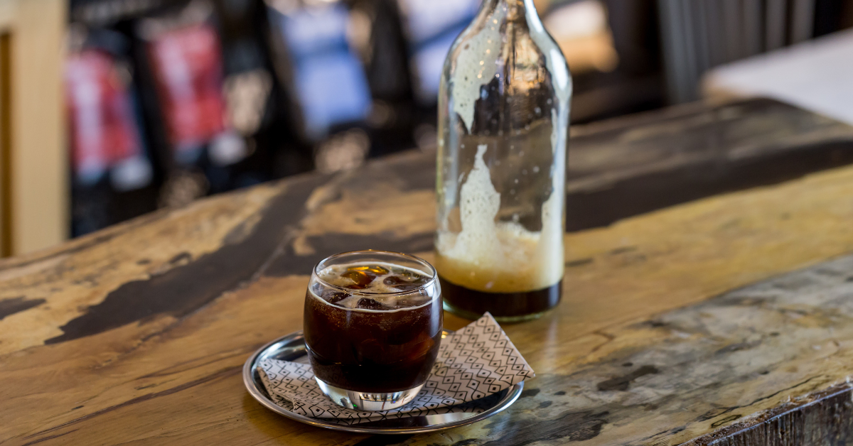 cold brew coffee on a table