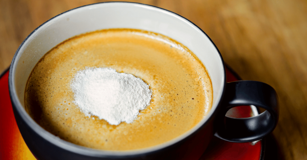 powder creamer on a coffee