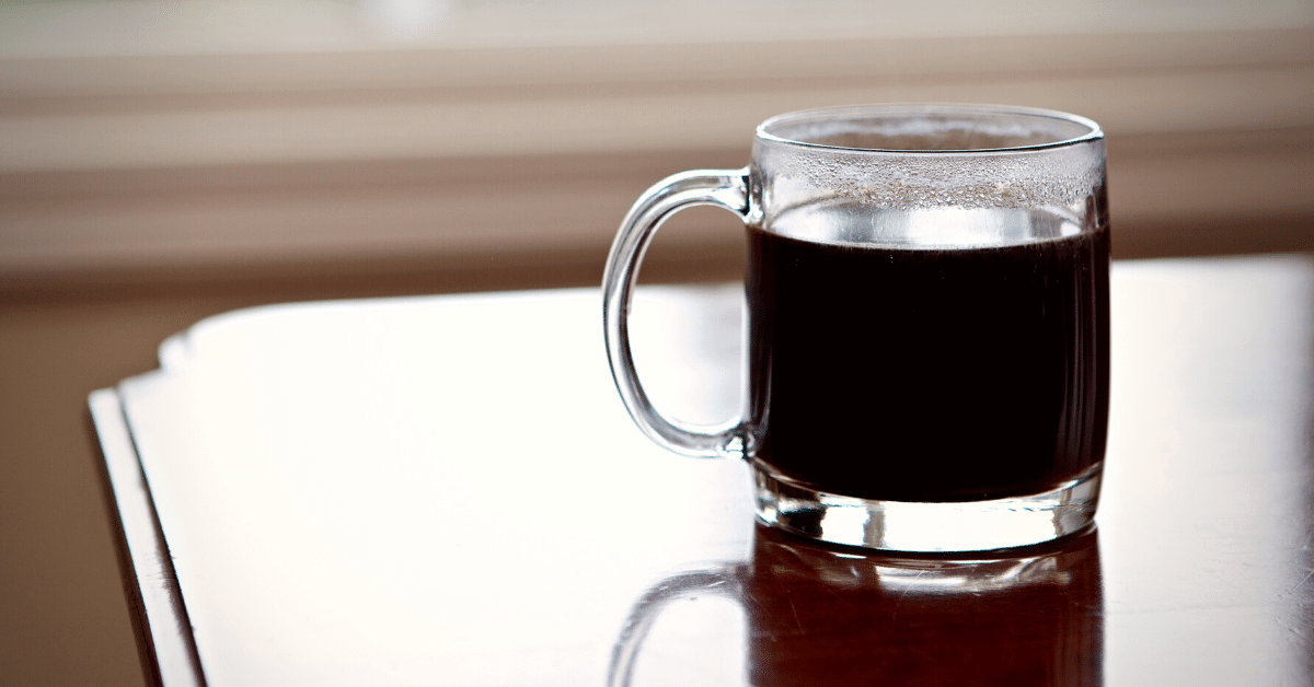 coffee in glass mug