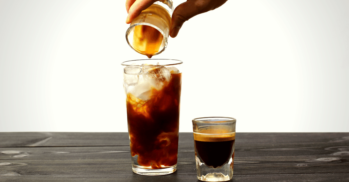 preparing iced coffee